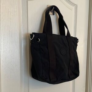Kipling Black Tote Bag with Textured Fabric and Medium Size